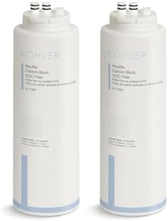 KOHLER 77688-NA Water Filter, Aquifer Replacement Filter Cartridge (2 Pack), 2 Count (Pack of 1), White by Unknown