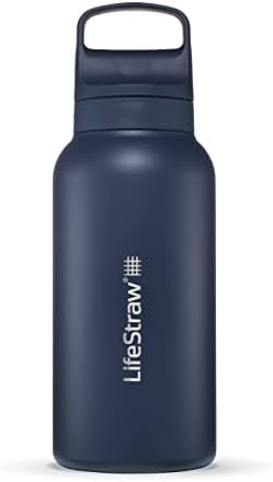 LifeStraw Go Series Insulated Steel Water Filter Bottle, 1 L, Aegean Sea by Unknown