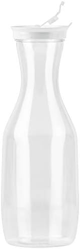 DecorRack 50 oz Water Carafe with Flip Top Lid, BPA-Free Plastic (1 Pack) by DecorRack