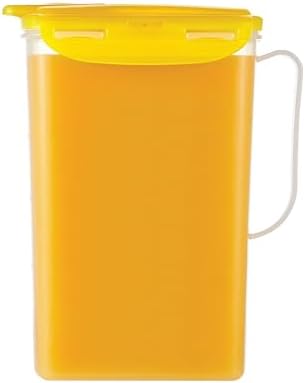 LocknLock Aqua Fridge Door Water Jug | Clear_Pitcher | BPA Free Plastic Pitcher with Lid, Pitcher with Lid for Water, Juice, Tea & More Beverages, Yellow, 64 Ounces (Pack of 12) by LocknLock