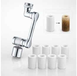1080° Rotating Faucet Extender with Water Filtration & 8 Replacement Filters – Copper Swivel Sink Aerator, 2 Water Flow Modes for Kitchen & Bathroom Faucets by Unknown