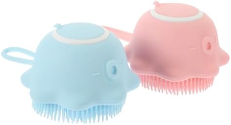 Silicone Bath Massage Brush with Shampoo Holder 2pcs for Babies by VICASKY