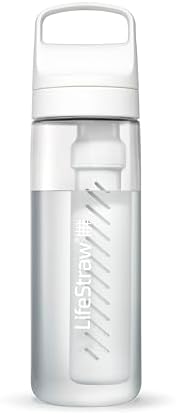 LifeStraw Go Series – BPA-Free Water Filter Bottle for Travel and Everyday use removes Bacteria, parasites and microplastics, Improves Taste, 22oz; Clear by Unknown