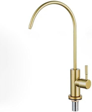 Stainless Steel Swan Neck Kitchen Sink Drinking Water Filter Tap,Brushed Gold by Unknown