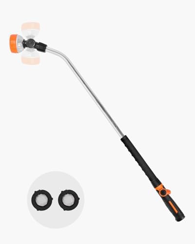 VEVOR Watering Wand,36-Inch Extra Long Heavy Duty Garden Hose Wand with 8 Spray Patterns & 180° Swivel Head, Long Hose Nozzle Sprayer with on/off Thumb Control, Ideal for Hanging Baskets, Shrubs, Lawn by VEVOR