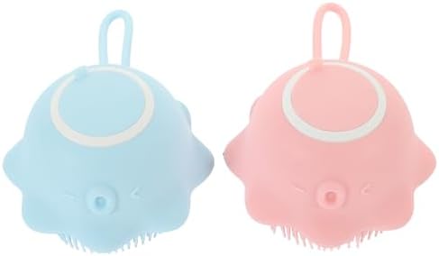 2pcs Silicone Shampoo Bath Massage Scrubbers with Dispenser by Operitacx