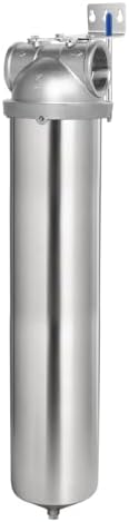 NSF/ANSI 42 Certification Big+ Stainless Steel Filter Housing for 20”Length,4.5"OD Filter Cartridge, Drain Valve Style C (Square Head) by Amwater