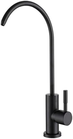 Stainless Steel Kitchen Sink Water Filter Drinking Swan Neck Tap Single Cooling Plating,Black by Unknown
