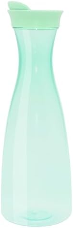 OGGI Clear Carafe w/Flip Open Lid - Ideal Juice Bottle, Clear Pitcher with Lid, Tea Pitcher, Water Carafe, 1.6 Lt(54Oz), Green Tint by OGGI
