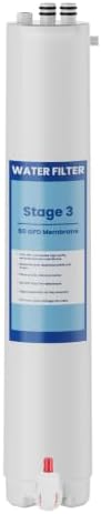 H2O Stage 3 Membrane Replacement Filter Compatible with Pure Blue H2O Stage 3 Membrane PB-TLRO3MC50T, 4 Stage PB‑TLRO4H50T Reverse Osmosis Water Filtration System 1 Pack by Unknown