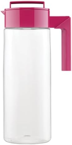 Takeya Airtight Pitcher - Durable BPA-Free Eastman Tritan Odor/Stain-Resistant Leakproof Lid for Iced Tea/Water Easy-Grip Silicone Handle Spill-Free Spout Fridge-Friendly Made in USA 2 Quart/Raspberry - Image 2