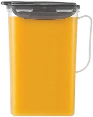 LocknLock Aqua Fridge Door Water Jug | Clear Pitcher | BPA Free Plastic Pitcher with Lid | 2 Quart Pitcher with Lid for Water, Juice, Tea & More Beverages, Gray by LocknLock
