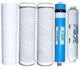 CFS 5 Pc RO Filter Set 50 GPD Membrane for APEC ROES-50 RO-45 10 In by CompleteFiltrationServices