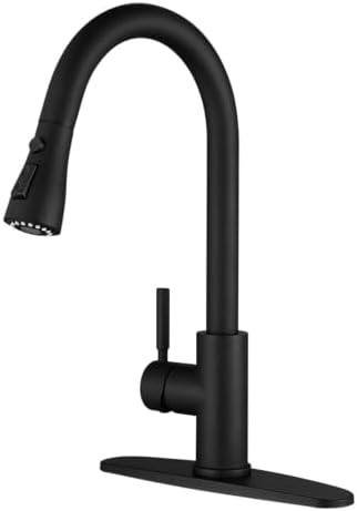 WEWE Pull-Down Kitchen Faucet, Leak-Proof, Matte Black, Single Handle by WEWE
