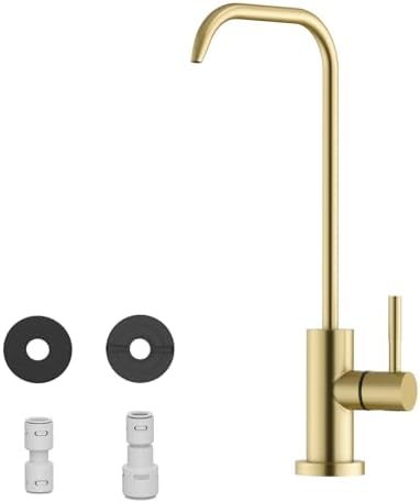 WEWE Water Filter Faucet for RO System, 7-Shape, Non-Air Gap, Gold by WEWE