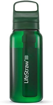 LifeStraw Go Series – BPA-Free Water Filter Bottle for Travel and Everyday use removes Bacteria, parasites and microplastics, Improves Taste, 1L Terrace Green by Unknown