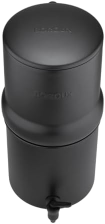 Boroux Compact Gravity-Fed Countertop Stainless Steel Water Filter System | 1.8 Gallons with 2 Authentic Black Foundation. Filters | Matte Black - Image 3