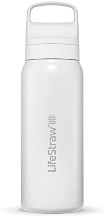 LifeStraw Go Series Insulated Steel Water Filter Bottle, 24 oz, Polar White by Unknown