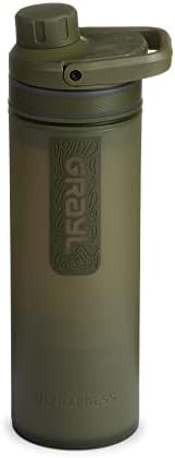 GRAYL UltraPress 16.9 oz Water Purifier & Filter Bottle, Olive Drab by GRAYL
