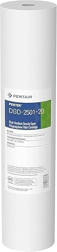 Pentair Pentek DGD-2501-20 Big Blue Water Filter, 20-Inch Whole House Sediment Filter Cartridge Replacement, Dual-Gradient Density Spun Polypropylene, 20" x 4.5", 1 Micron, Pack of 1, White by PENTAIRPENTEK