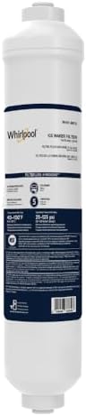 Whirlpool Inline Water Filter WHKF-IMTO, 1/4" Quick Connect Fits Refrigerator, Ice Maker, NSF/ANSI 42 Certified Reduces Chlorine Taste & Odor for Drinking Water and Filtered Ice, 6 Month Filter Life by Unknown