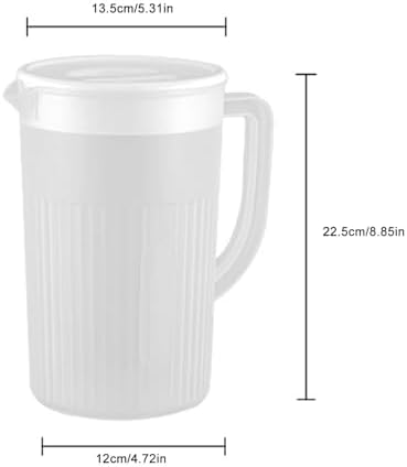 Greensen Water Pitcher, 2.7L Large Capacity Translucent PP Plastic Pitcher with Lid and Spout Filter, for Tea Coffee Juice Cold Water Storage (White) - Image 3