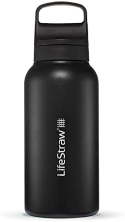 LifeStraw Go Series Insulated Steel Water Filter Bottle, 1 L, Nordic Noir by Unknown