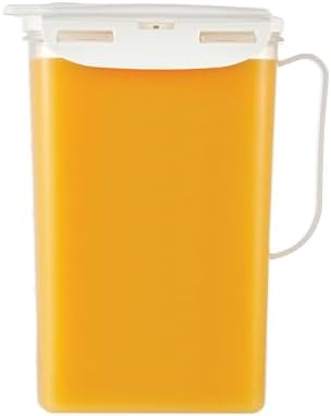 LocknLock Aqua Fridge Door Water Jug | Clear Pitcher | BPA Free Plastic Pitcher with Lid | 2 Quart Pitcher with Lid for Water, Juice, Tea & More Beverages, Ivory by LocknLock