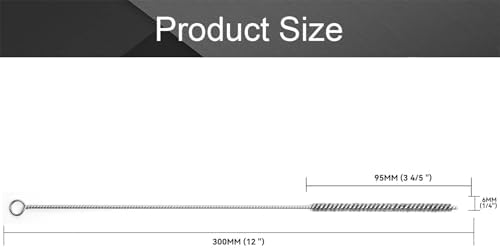 12 Inch Pipe Cleaning Brush Set with Stainless Steel Bristles, Steel Wire Tube Brush Kit for Auto Parts Polishing, Machining, Bottles, Tubes, Etc.（6mm-10pcs） - Image 2