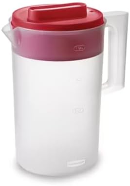 Rubbermaid Pitcher Classic 1 Gallon Clear Base, Red Lid by Rubbermaid
