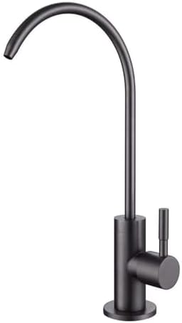 Stainless Steel Kitchen Sink Water Filter Drinking Swan Neck Tap Single Cooling Plating,Gray by Unknown