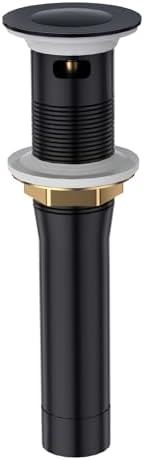 CREA Black Bathroom Drain Stopper, Pop Up Sink Drain with Overflow, Vessel Sink Drain Plug with Anti-Clogging Strainer, All Metal Stainless Steel by CREA