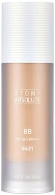 Absolute BB Cream, SPF50+ PA++++, A.T.O.M.Y Natural Tone-Up Finish, 1.11 fl oz (33 mL), Lightweight Daily Base Makeup (1, No. 21) by Unknown
