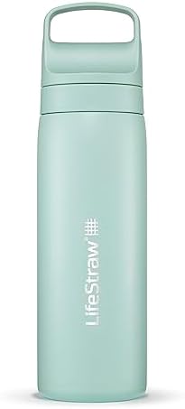 LifeStraw Go Series Insulated Steel Water Filter Bottle, 18 oz, Seafoam by Unknown