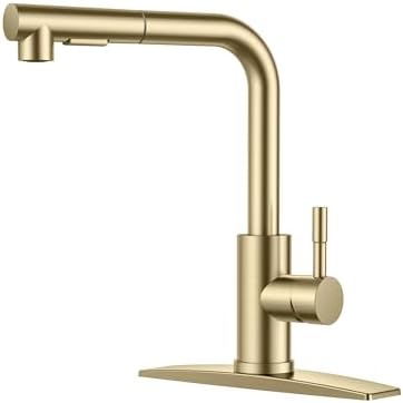 FORIOUS Kitchen Faucet with Pull Out Sprayer, Single Handle, Brushed Gold by FORIOUS
