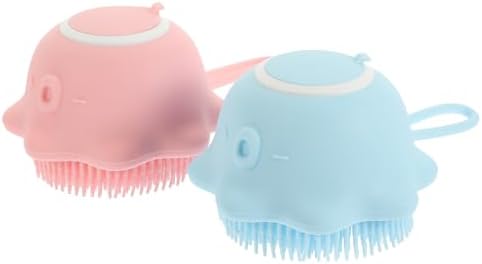 2pcs Silicone Body Shower Brush with Shampoo Dispenser for Babies by CAXUSD