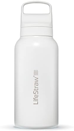 LifeStraw Go Series Insulated Steel Water Filter Bottle, 1 L, Polar White by Unknown