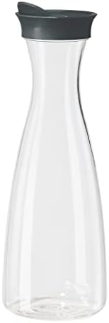 OGGI Clear Carafe w/Flip Open Lid - Ideal Juice Bottle, Clear Pitcher with Lid, Tea Pitcher, Water Carafe, 1.6 Lt(54Oz), Gray by Unknown