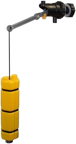 Jobe Valves Rojo Part Fill Valve 1/2" for Rainwater Harvesting Tanks, Low Flow Float Valve with Non Return Valve, Lock-Off Switch, Long Tail Thread & Back Nut, 150 PSI, Yellow/Black by Jobe
