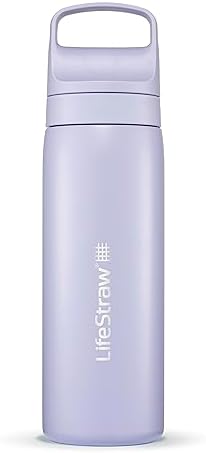 LifeStraw Go Series Insulated Steel Water Filter Bottle, 18 oz, Provence Purple by Unknown