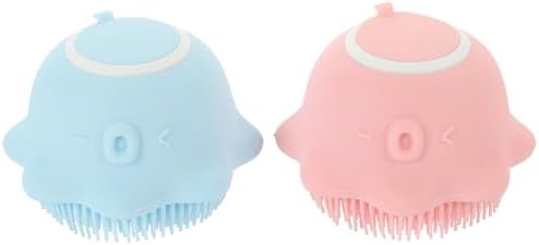Silicone Bath Massage Brush with Gel Holder 2pcs for Babies by PartyKindom