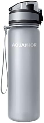 AQUAPHOR City Water Filter Bottle 17 oz | Reusable & Portable Filtered Water Bottle | BPA-Free | Perfect for Camping, Travel, Indoor & Outdoor Use | Grey - Image 4
