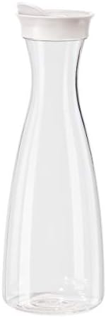 OGGI Clear Carafe w/Flip Open Lid - Ideal Juice Bottle, Clear Pitcher with Lid, Tea Pitcher, Water Carafe, 1.6 Lt(54Oz), White by Unknown