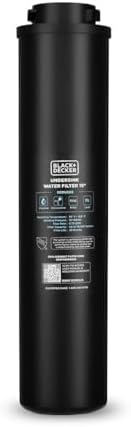 BLACK+DECKER Undersink Replacement Filter Cartridge 15"​ | Efficient Filtration | 16,000 Gallons | NSF/ANSI 42 Certified | Removes Chlorine, Chloramine, Lead, PFAS, Bad Taste, Odor by Unknown