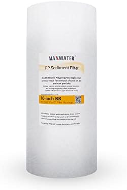 Max Water 10" x 4.5" Whole House Sediment Filter Cartridge Replacement | 1 Micron Melt-Blown Polypropylene Well Water Filter, Compatible with DGD-5005, AP810, WFHD13001B (Pack of 2) by MaxWater