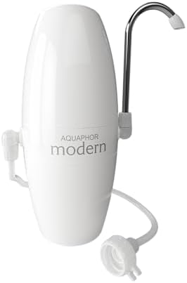 AQUAPHOR Modern Table Patented Aqualen Technology. Filters Heavy Metals, pesticides and Taste-impaired substances Such as Chlorine, and Reduces Water Hardness, White, 1 by AQUAPHORWaterFilters