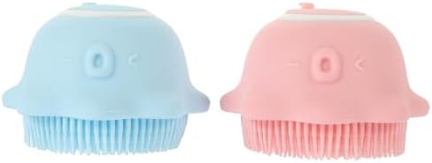 Silicone Body Scrubber 2pcs with Shampoo Dispenser for Shower by Alipis