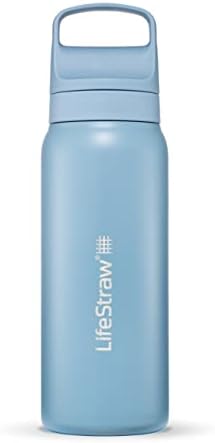 LifeStraw Go Series Insulated Steel Water Filter Bottle, 24 oz, Icelandic Blue by Unknown
