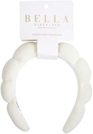 Bella Sleep + Spa Puffy Makeup Headband - Soft Microfiber Spa Headband for Washing Face - Padded Non-Slip Facial Skincare Hairband for Women & Teens, One Size - Image 2