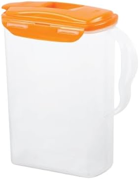 LocknLock Aqua Fridge Door Water Jug | Clear Pitcher | BPA Free Plastic Pitcher with Lid | 3 Quart Pitcher with Lid for Water, Juice, Tea & More Beverages, Orange - Image 2